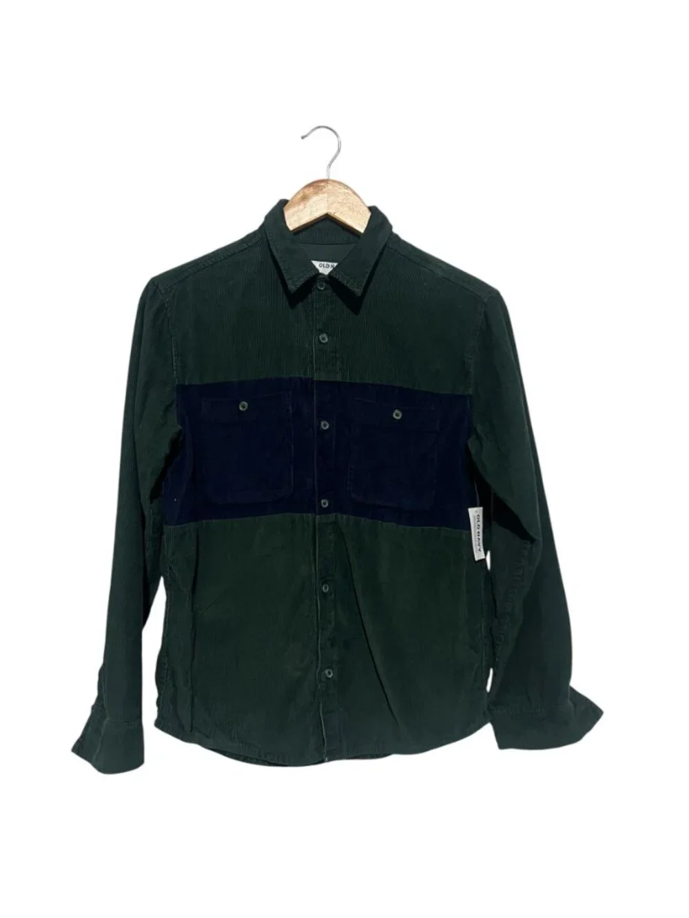 Old Navy Cotton Long Sleeve Color Block Corduroy Shirt Boys 14-16 NWT XL